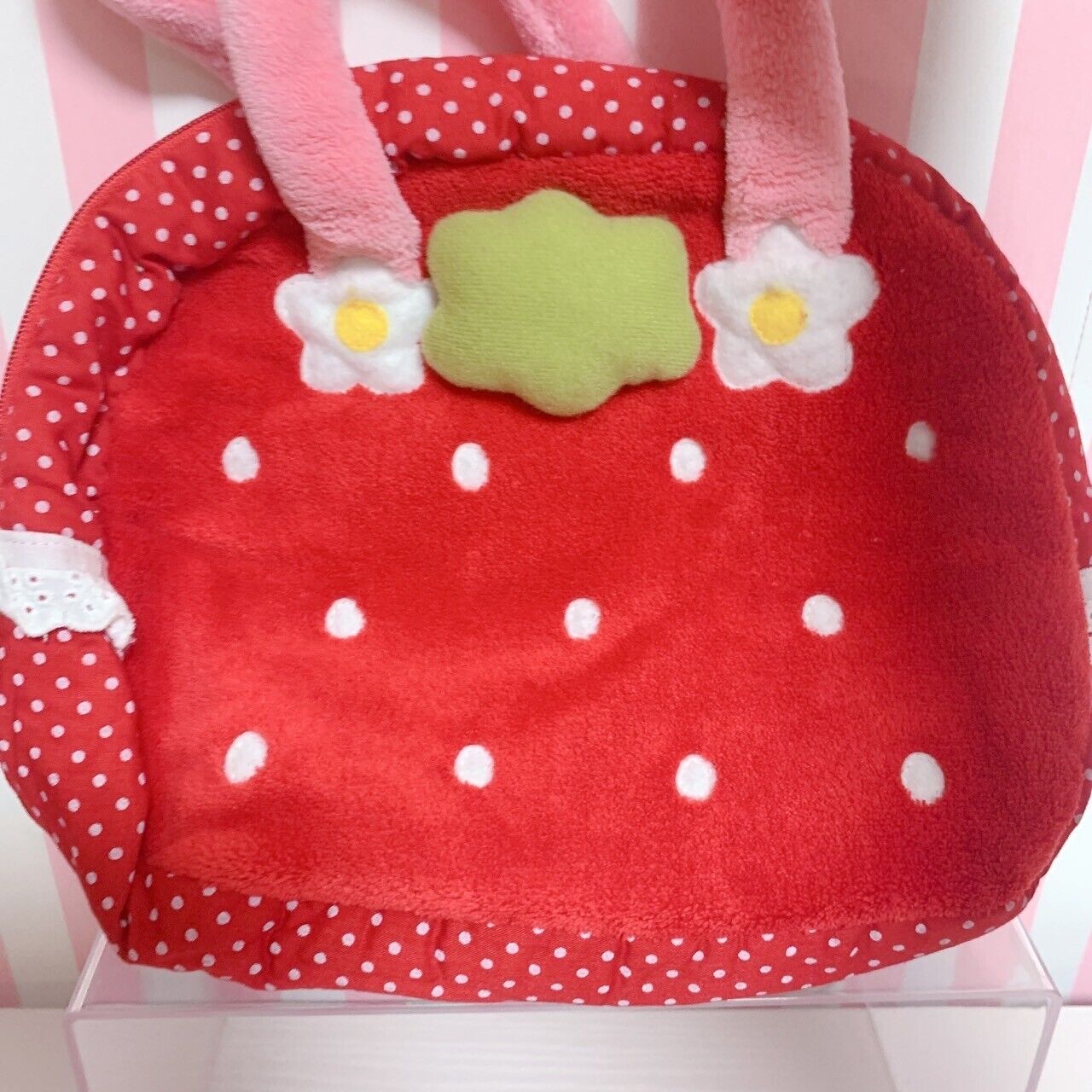 Mother Garden Mini Bag fluffy Red Strawberry Lace Dot Kawaii Cute Warm Rare