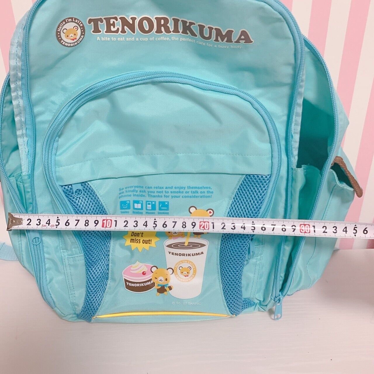 Sanrio Tenorikuma Backpack Rucksack School Bag Cafe Light Blue Character Rare