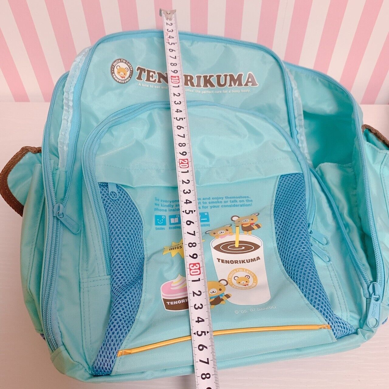 Sanrio Tenorikuma Backpack Rucksack School Bag Cafe Light Blue Character Rare