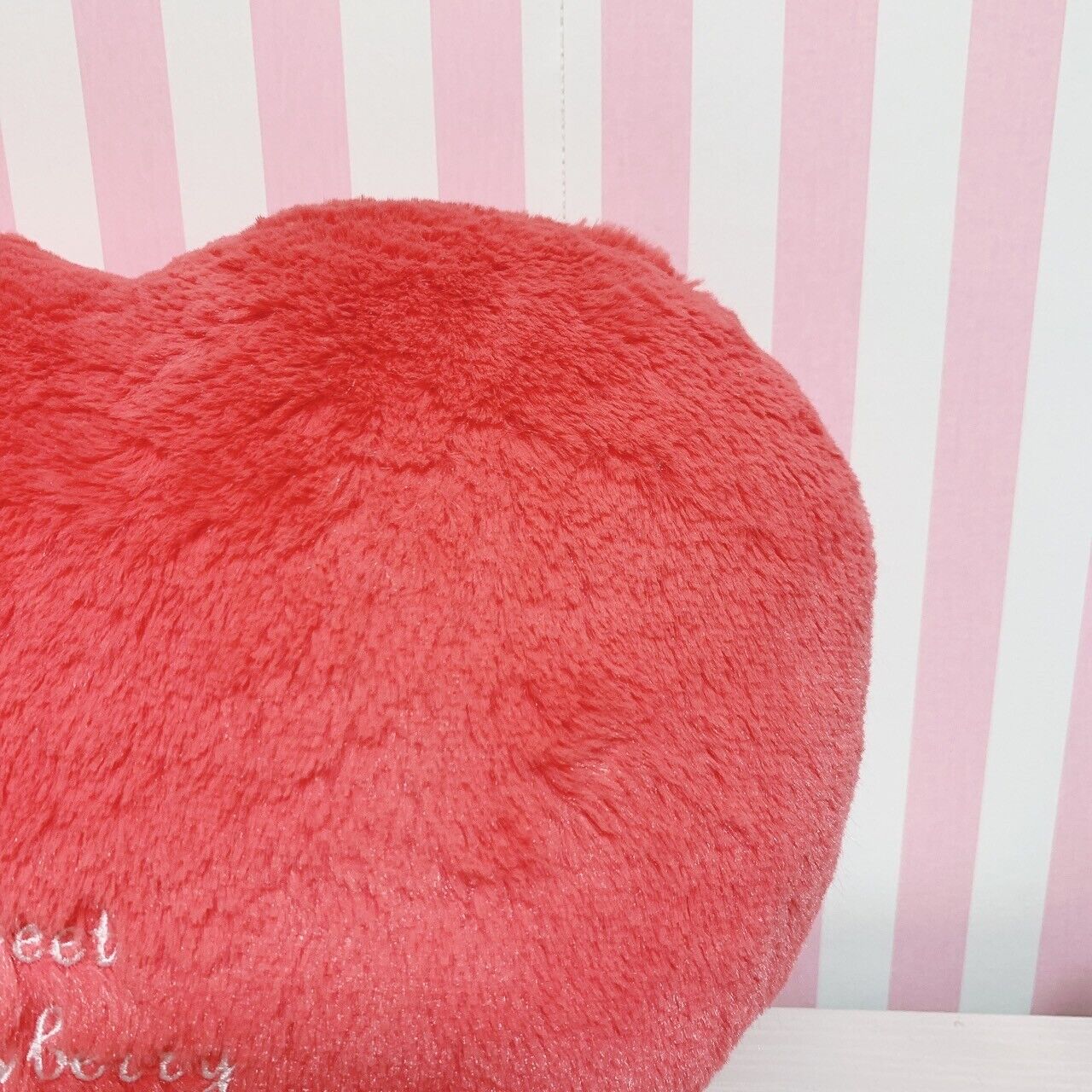 Mother Garden Strawberry Cushion Red Pink Heart Pillow Soft and Fluffy Cute Rare