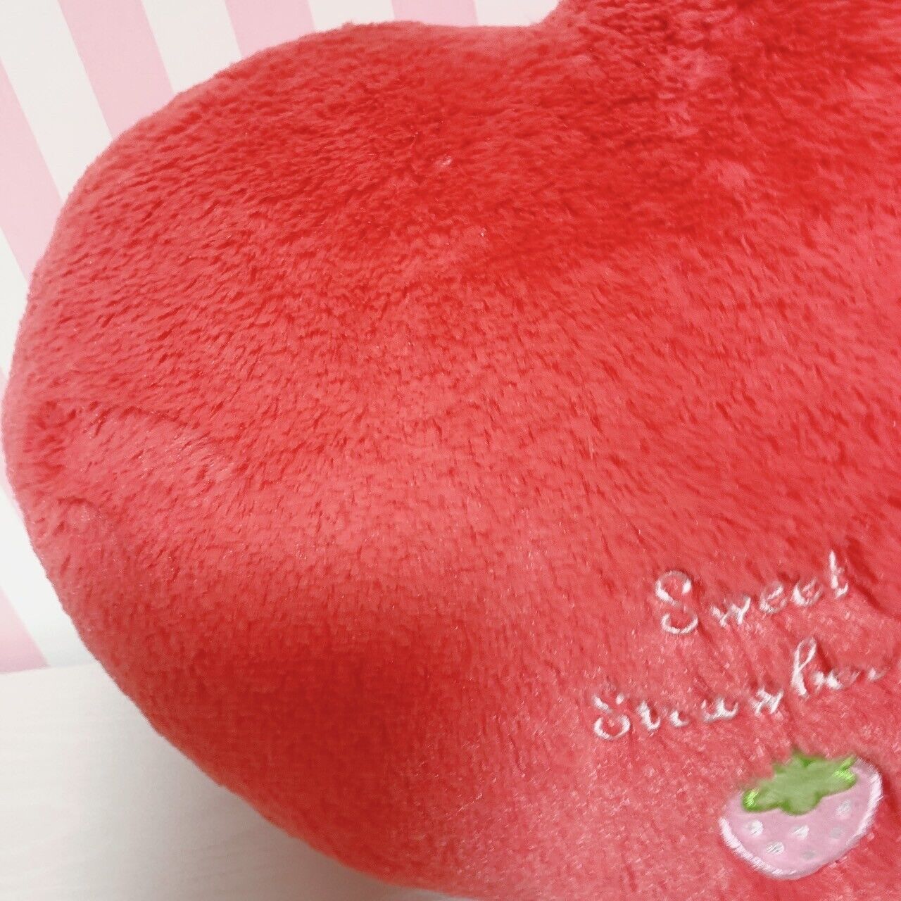 Mother Garden Strawberry Cushion Red Pink Heart Pillow Soft and Fluffy Cute Rare