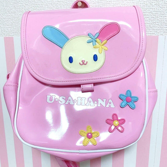 Sanrio Usahana Enamel Backpack Rucksack School Bag Pink Character Kawaii Rare