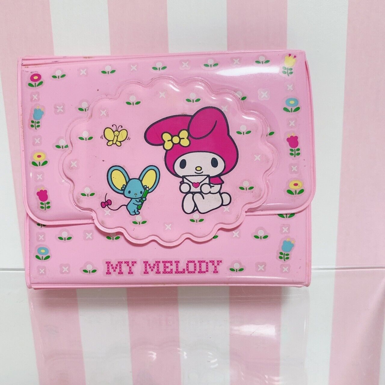 Sanrio My Melody Purse Folding Wallet Coin Case Vinyl Pink Kawaii Character Rare