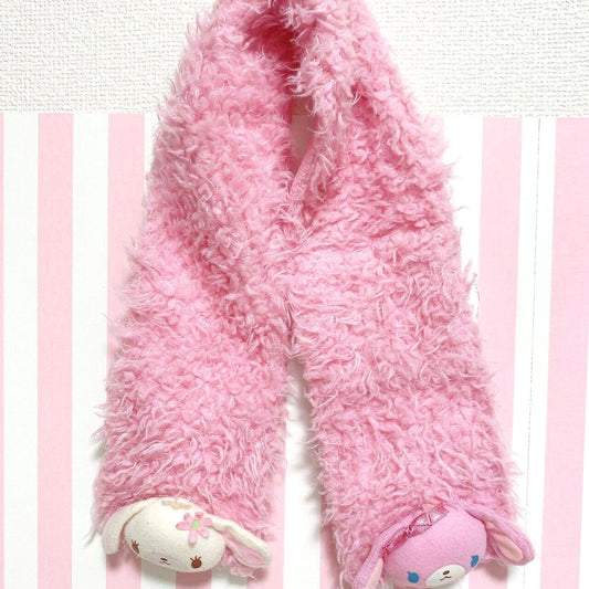 Sanrio Sugar Bunnies Momousa Hanausa Muffler Scarf Pink Character Plush Doll