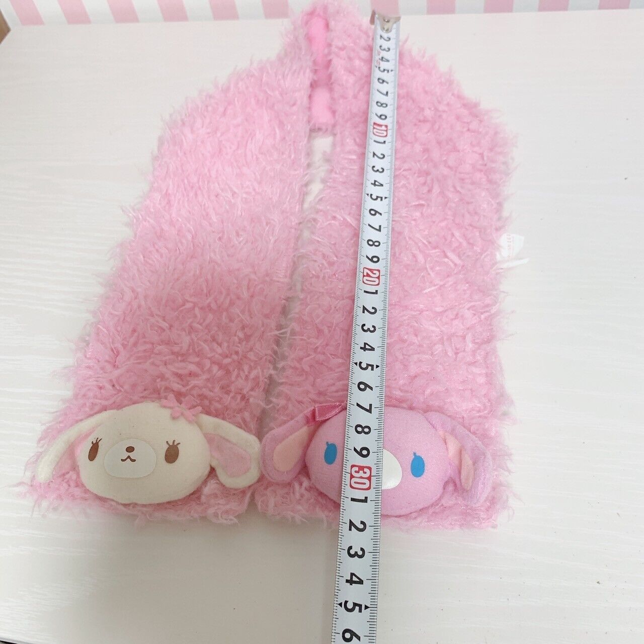 Sanrio Sugar Bunnies Momousa Hanausa Muffler Scarf Pink Character Plush Doll