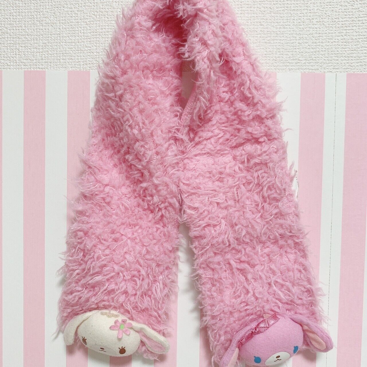 Sanrio Sugar Bunnies Momousa Hanausa Muffler Scarf Pink Character Plush Doll