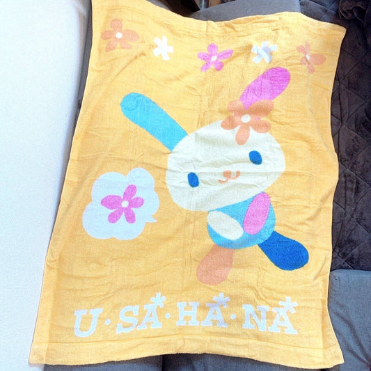 Sanrio Usahana Blanket Blanket Flower Orange Rabbit Kawaii Cute Character Rare