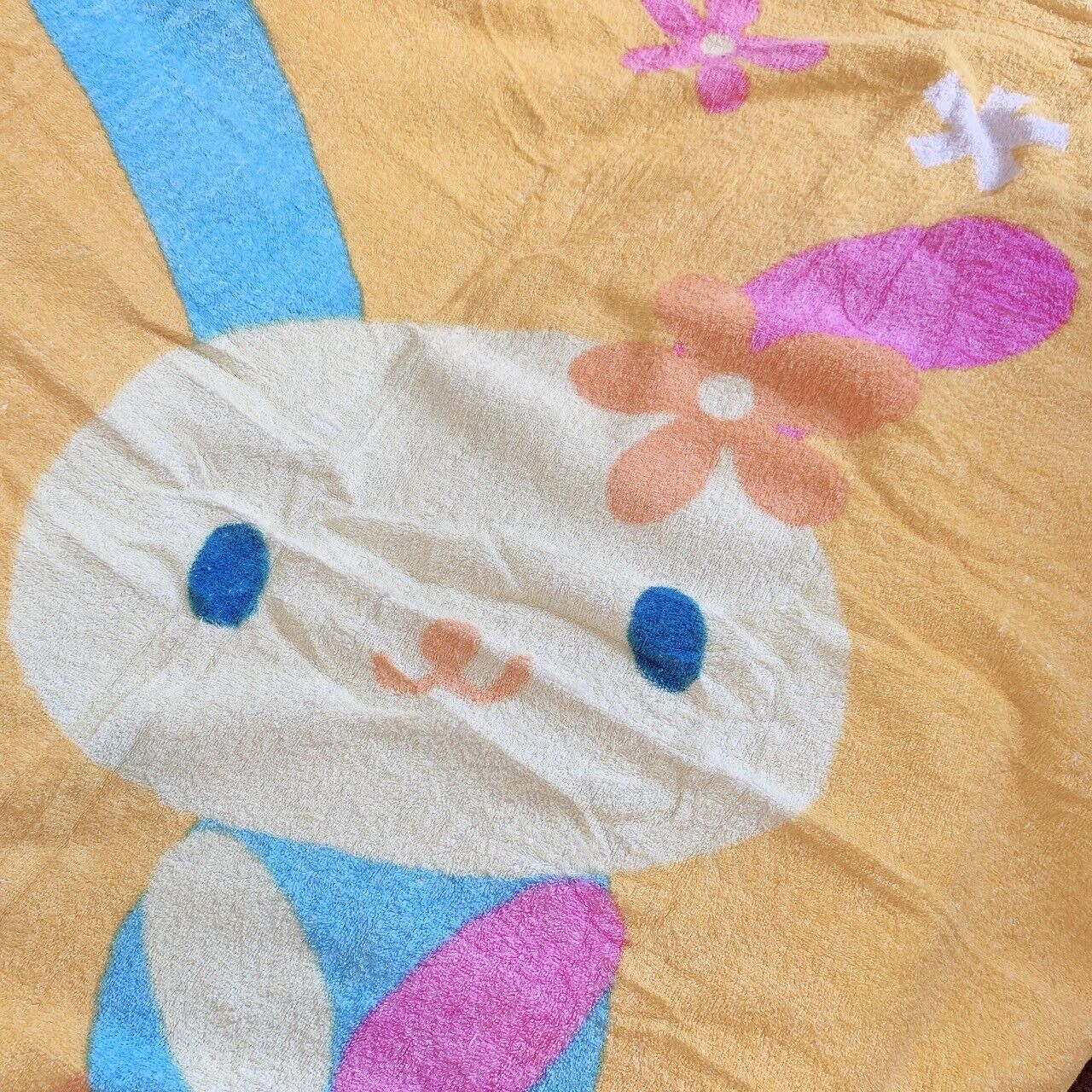 Sanrio Usahana Blanket Blanket Flower Orange Rabbit Kawaii Cute Character Rare