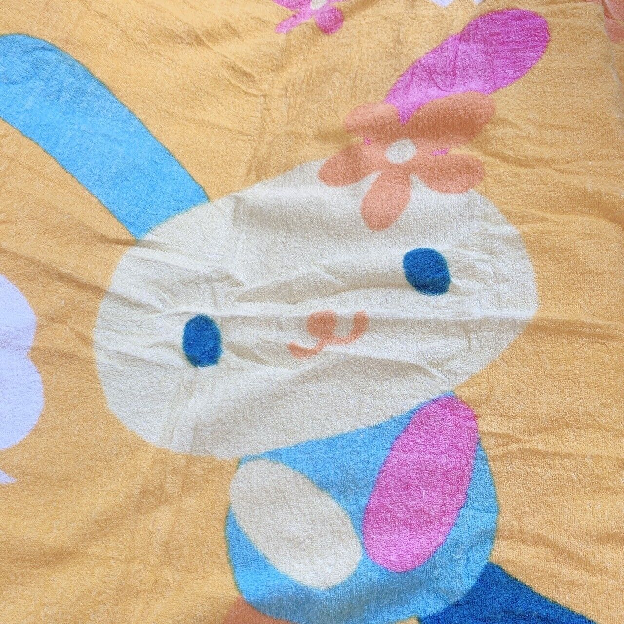 Sanrio Usahana Blanket Blanket Flower Orange Rabbit Kawaii Cute Character Rare