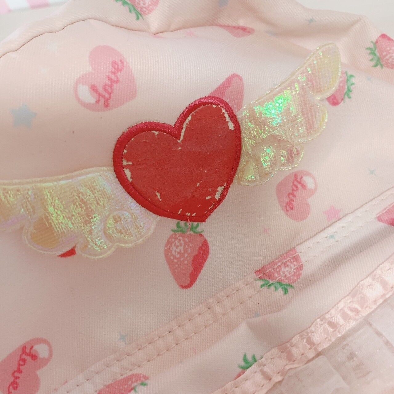 Swimmer swimmer strawberry heart Rucksack Bag Backpack Kids Pink Lace Wings Rare