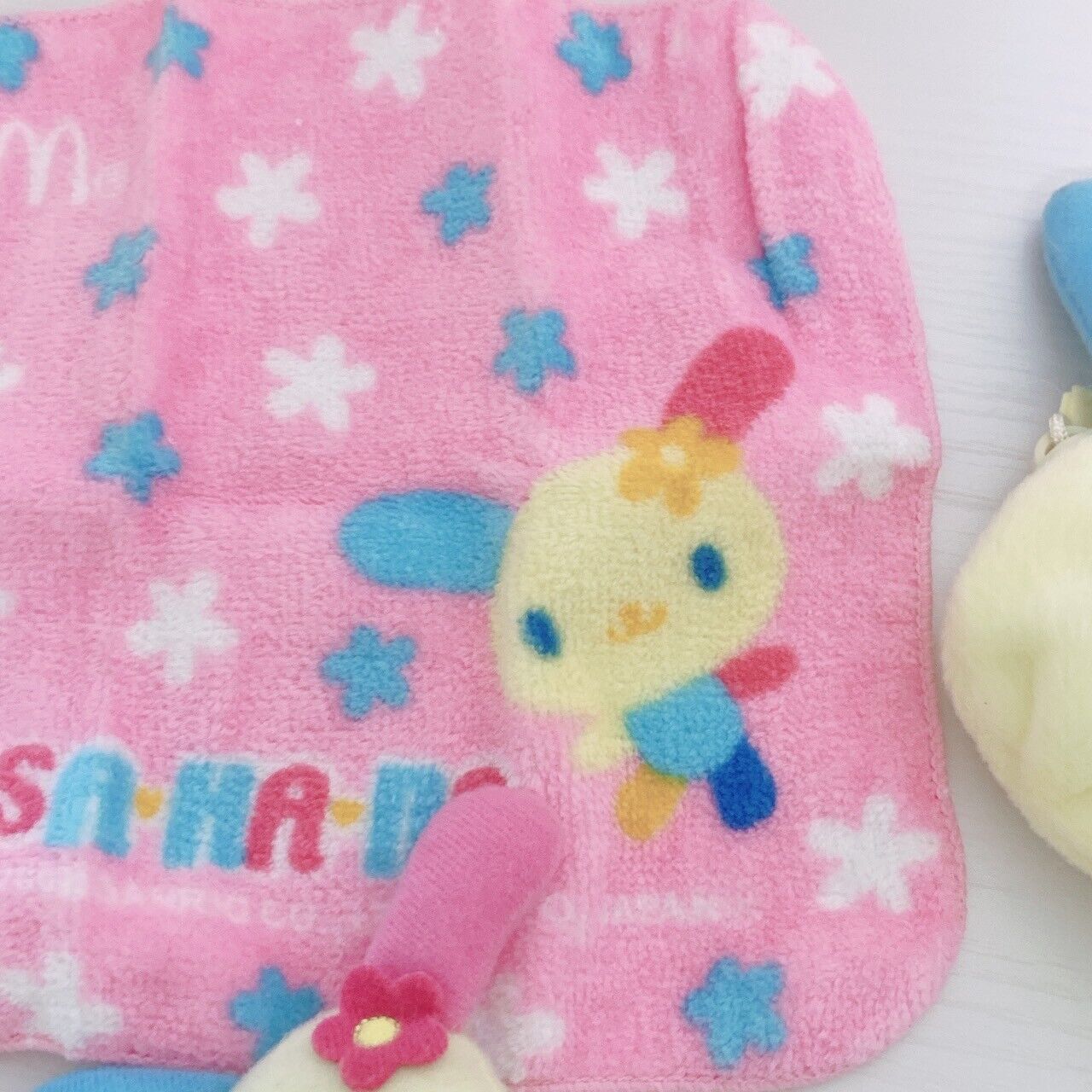 Sanrio Usahana Purse Handkerchi Small Mini Pouch Flowers Pink 2 Set Kawaii Rare