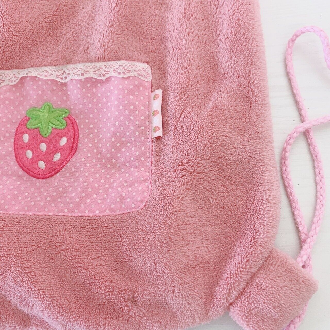 Mother Garden Cloth Rucksack Backpack School Bag Pink Strawberry Lace Fluffy