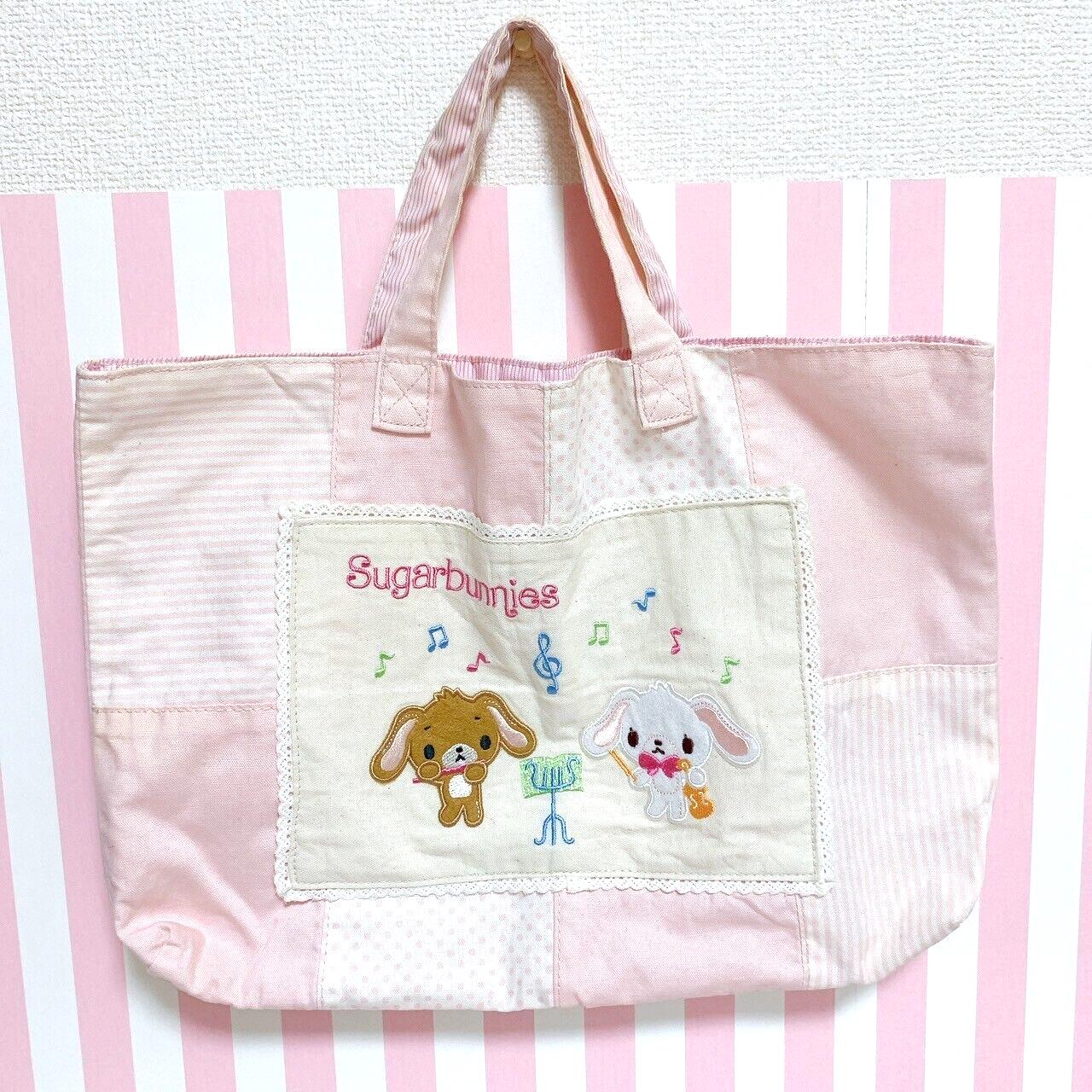 Sanrio Sugar Bunnies Lesson Bag Shirousa Kurousa School Kids Pink Embroidery