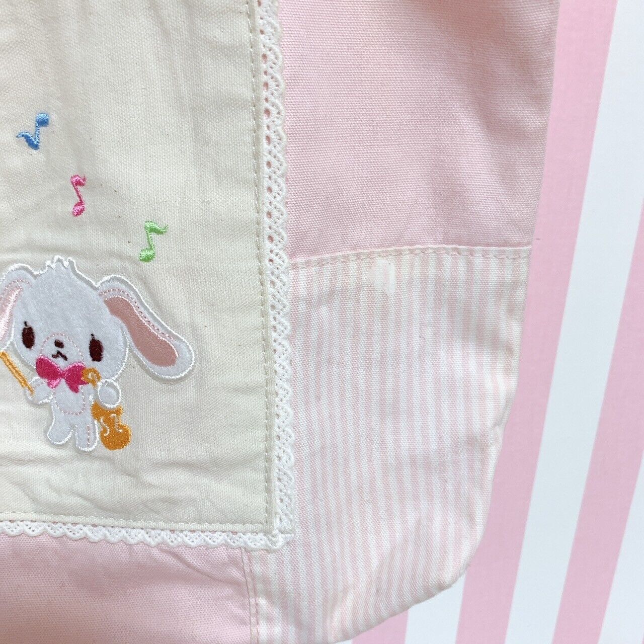 Sanrio Sugar Bunnies Lesson Bag Shirousa Kurousa School Kids Pink Embroidery