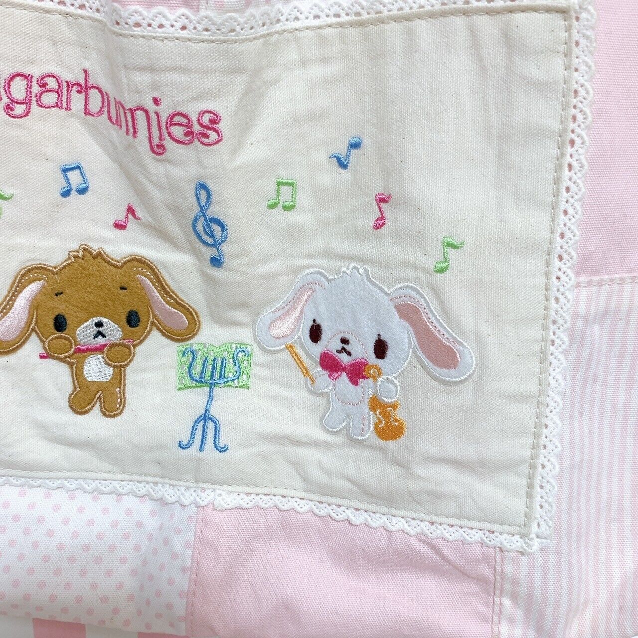 Sanrio Sugar Bunnies Lesson Bag Shirousa Kurousa School Kids Pink Embroidery