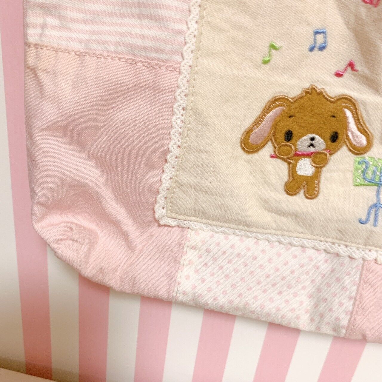 Sanrio Sugar Bunnies Lesson Bag Shirousa Kurousa School Kids Pink Embroidery