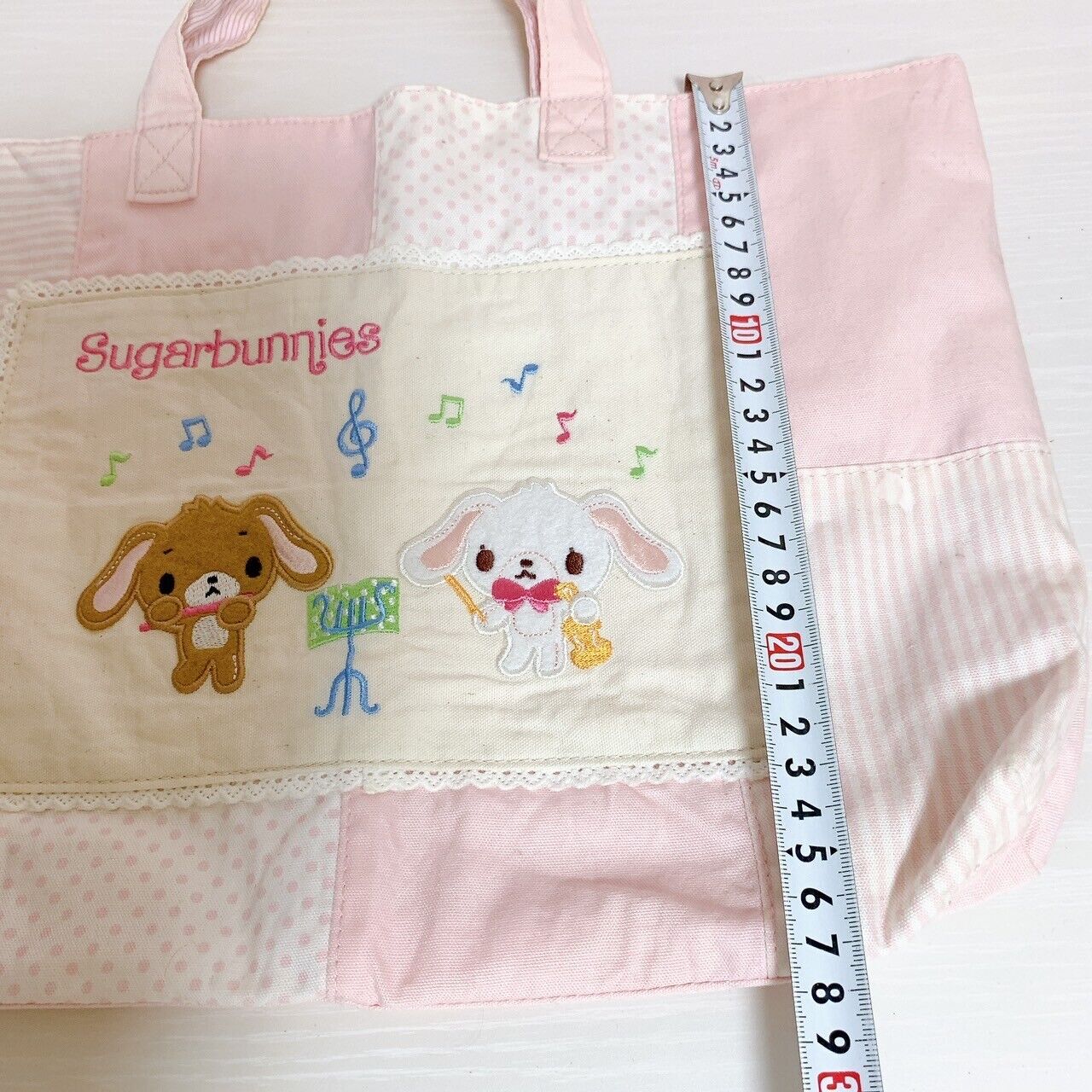 Sanrio Sugar Bunnies Lesson Bag Shirousa Kurousa School Kids Pink Embroidery