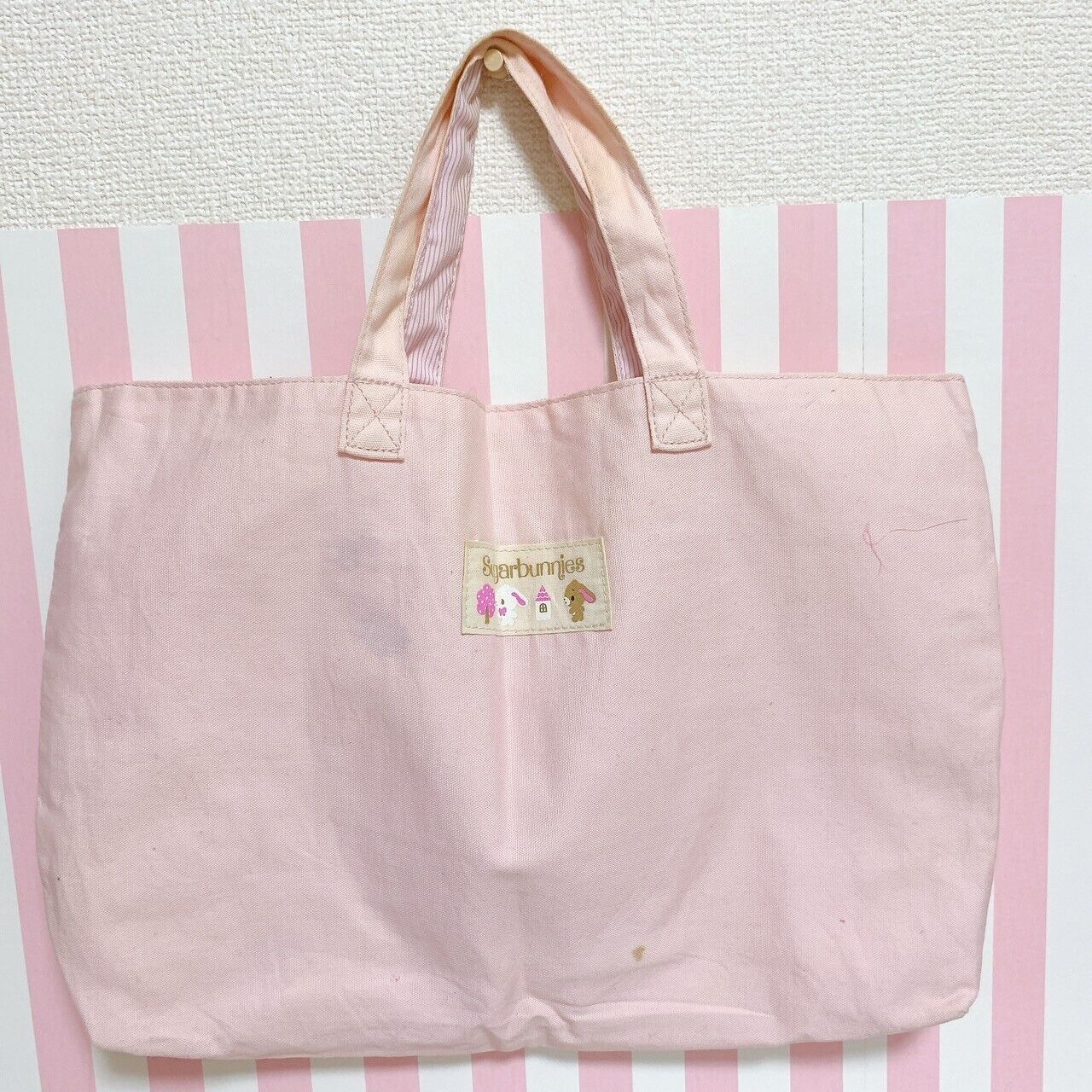 Sanrio Sugar Bunnies Lesson Bag Shirousa Kurousa School Kids Pink Embroidery