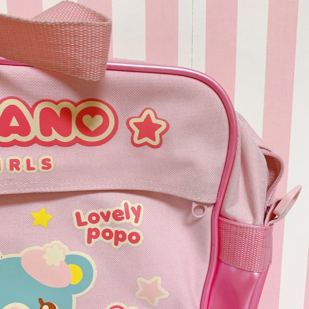 Mezzo Piano mimi popo Shoulder bag No String School Bag Pink Cute Character Rare