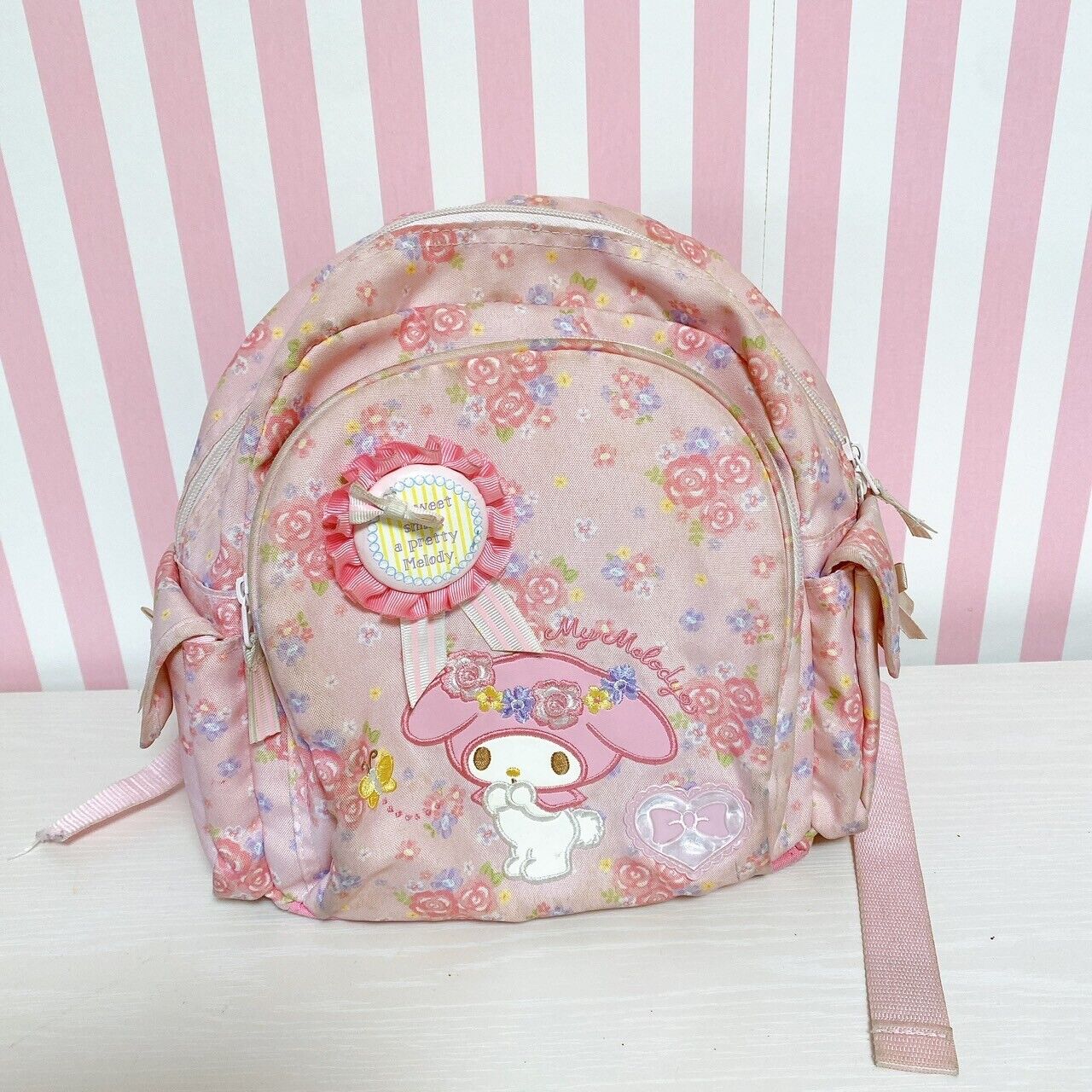 Sanrio My Melody Backpack School Bag Rosette Pink Rose Ribbon Characters Kawaii