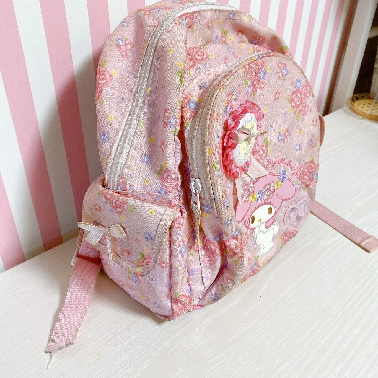 Sanrio My Melody Backpack School Bag Rosette Pink Rose Ribbon Characters Kawaii