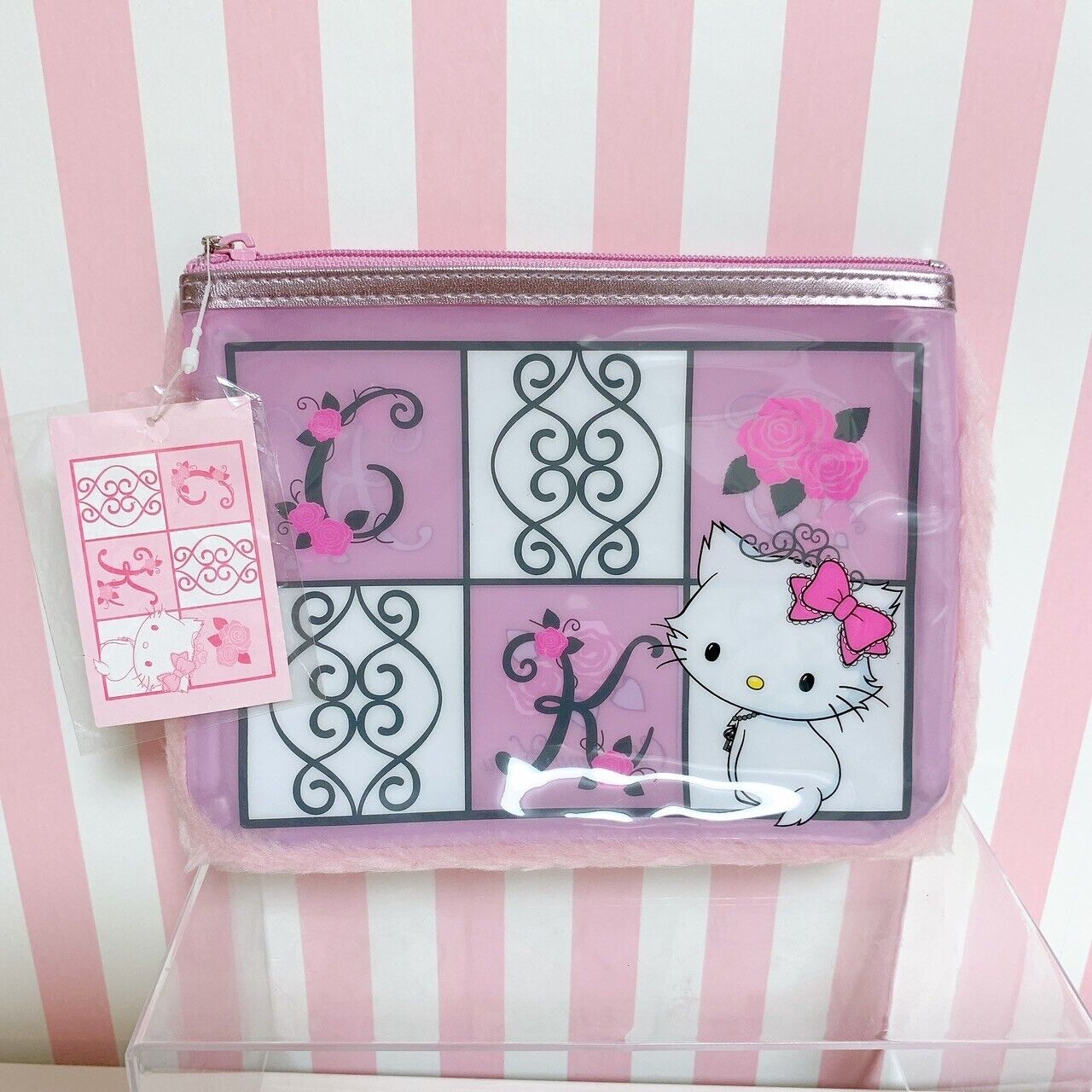 Sanrio Charmmy Charmy Kitty Mini Pouch Case Pink Fur Surround Kawaii Character