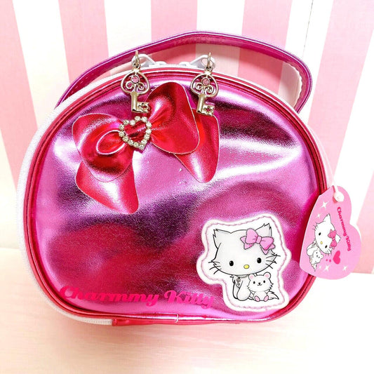 Sanrio Charmmy Charmy Kitty Hand Bag Pouch Semicircular Ribbon Pink Character