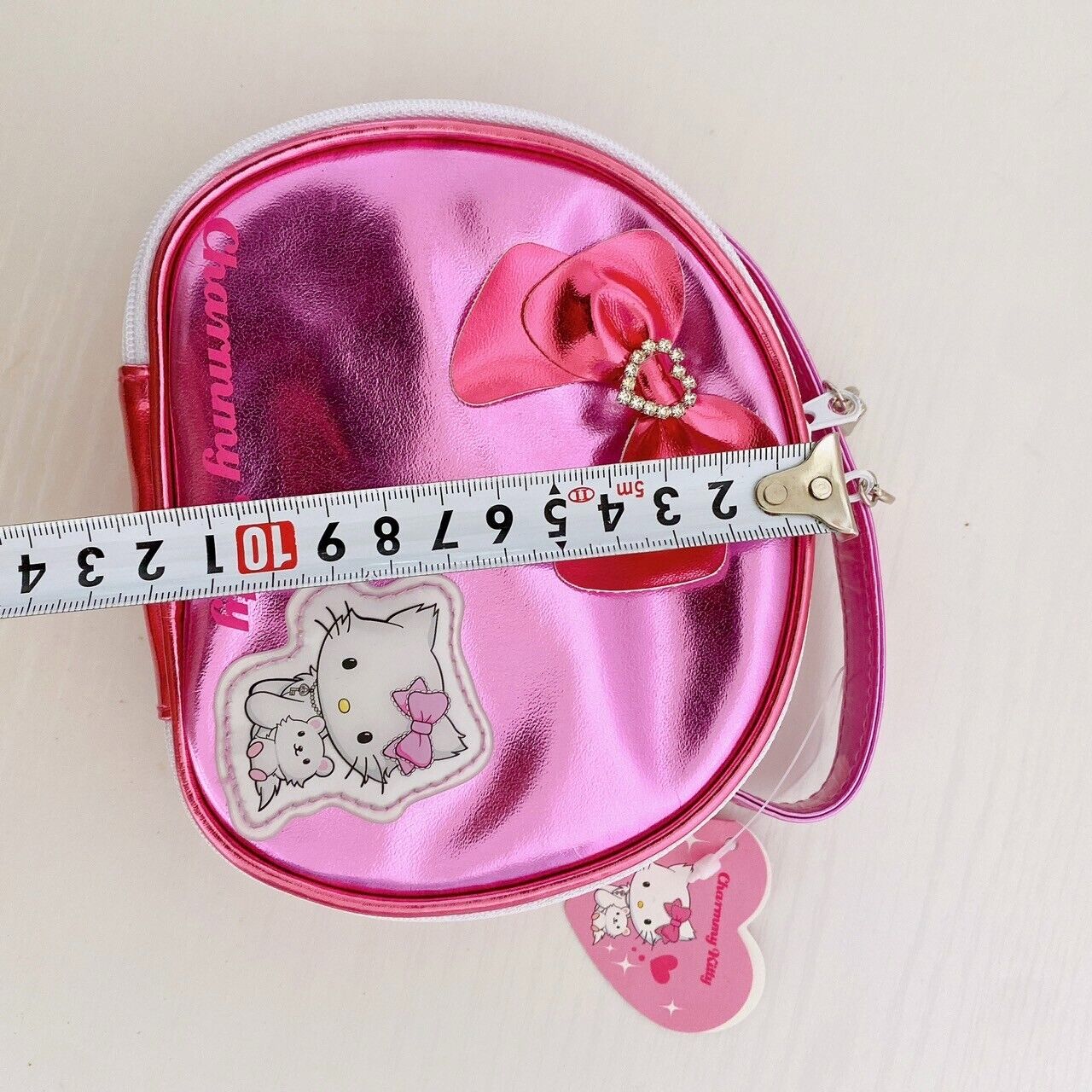 Sanrio Charmmy Charmy Kitty Hand Bag Pouch Semicircular Ribbon Pink Character