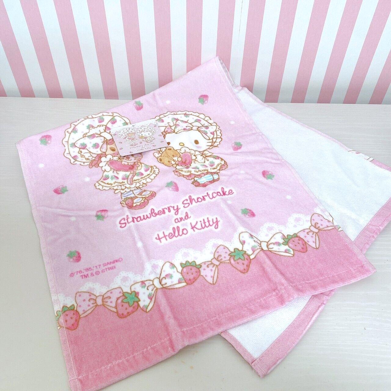 Sanrio Strawberry Shortcake Hello Kitty Bath Sports Towel Pink Kawaii Character