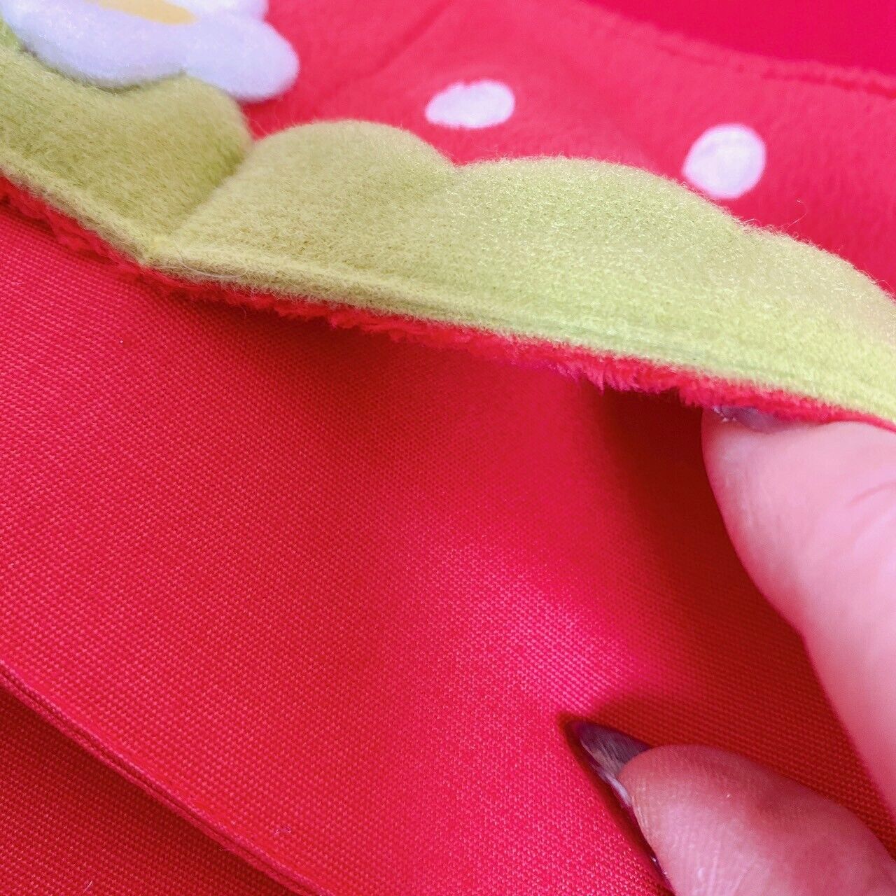 Mother Garde Strawberry Back Seat Pocket Soft Storage Red Flower Kawaii Rare