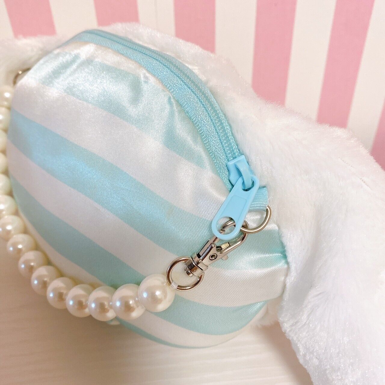 Sanrio Cinnamoroll Pouch Mini Bag Pearl White Light Blue Puppy Character Kawaii