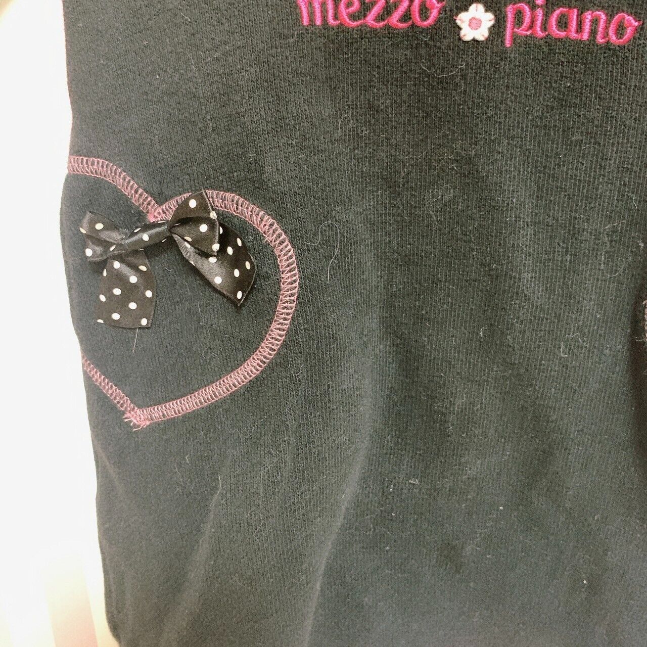 Mezzo Piano Dress Black Poodle 100 Ribbon Sweet Heart Lace Kawaii Character Rare