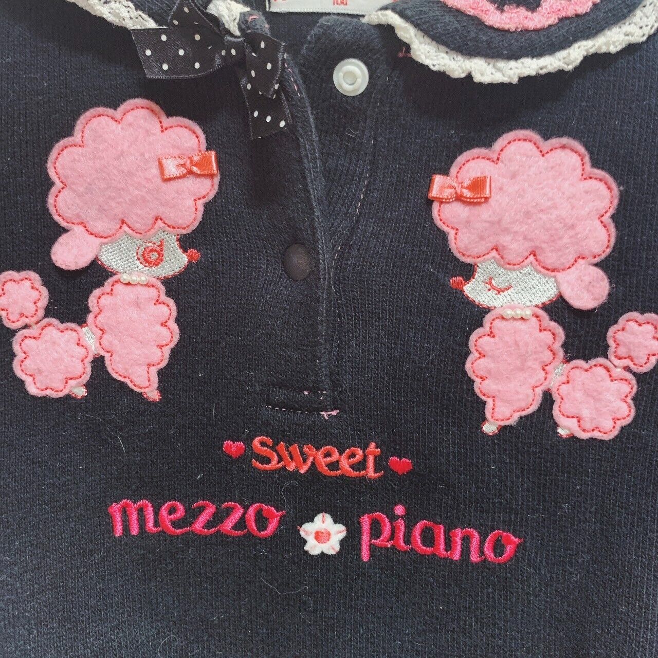 Mezzo Piano Dress Black Poodle 100 Ribbon Sweet Heart Lace Kawaii Character Rare