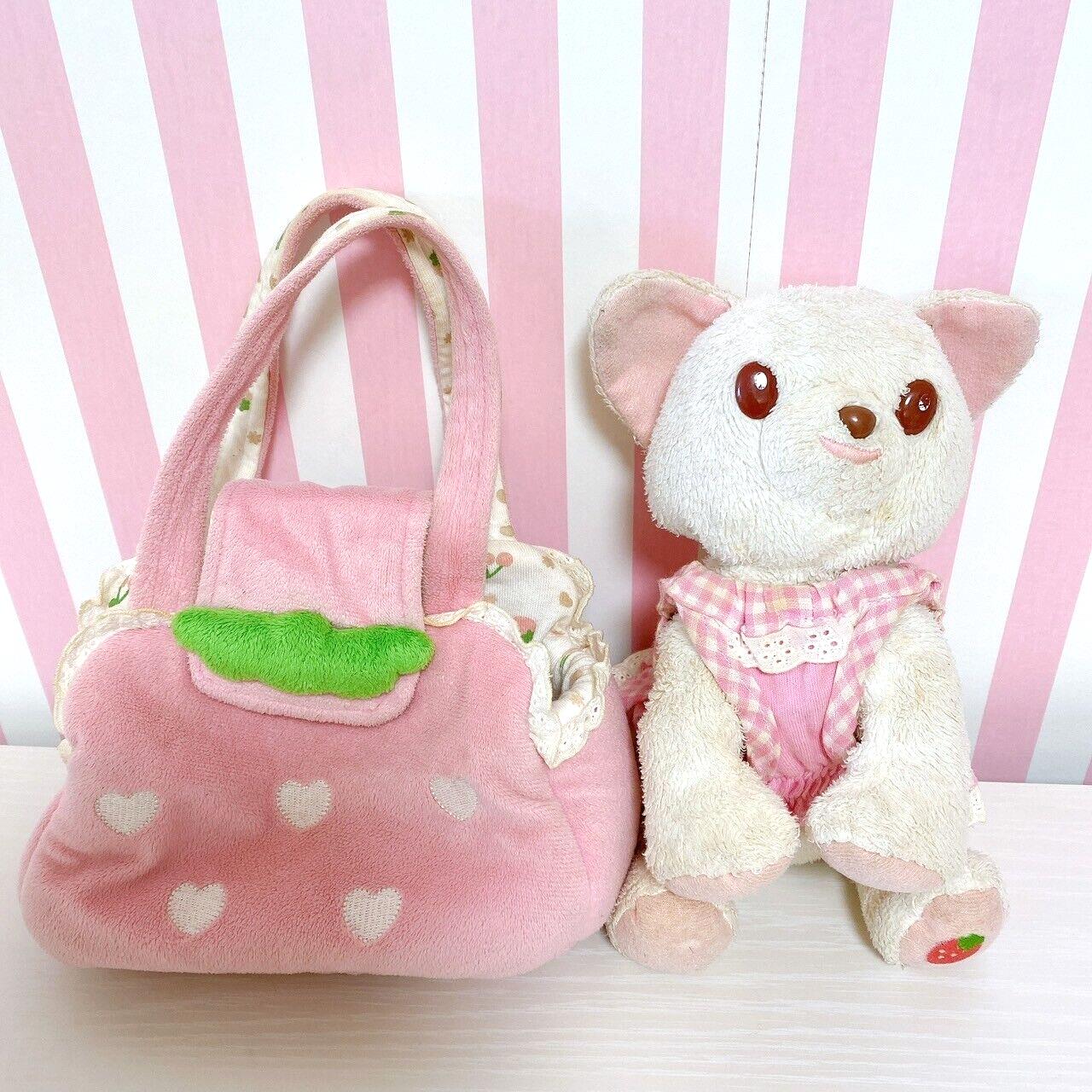 Mother Garden Chihuahua Plush Doll Strawberry Mini Bag White Pink frill Kawaii