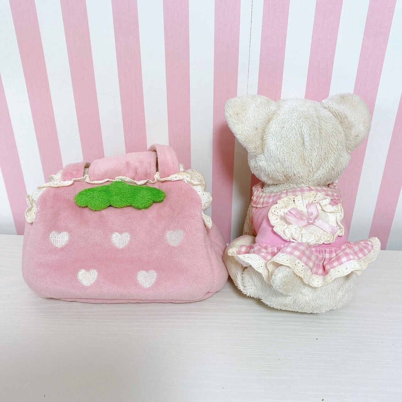 Mother Garden Chihuahua Plush Doll Strawberry Mini Bag White Pink frill Kawaii