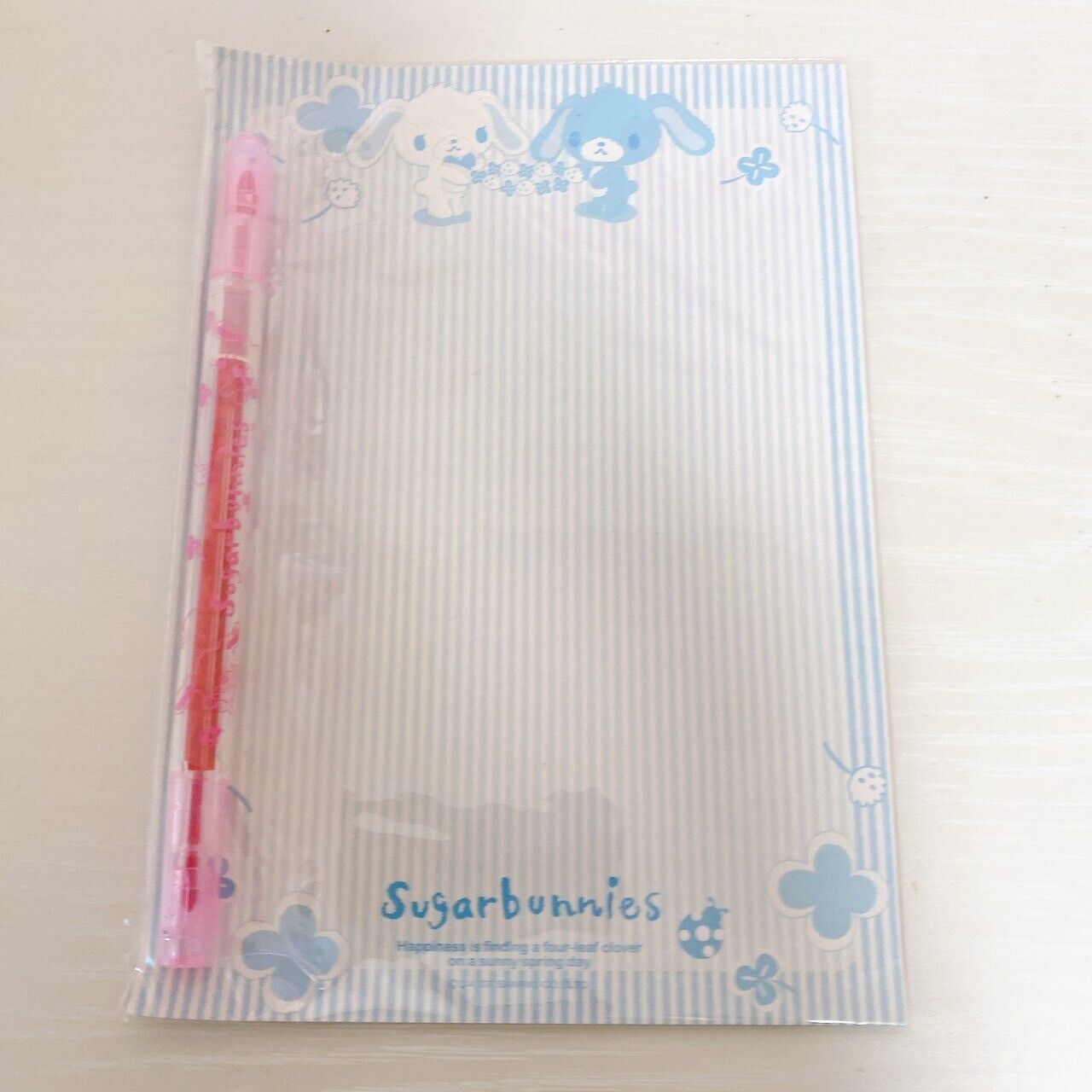 Sanrio Sugar Bunnies Shirousa Kurousa Stationery Mini Bag Memo Sticker Pink Rare