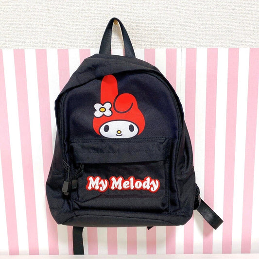 Sanrio My Melody Rucksack Backpack Black School Bag Characters Kawaii Cute Rare