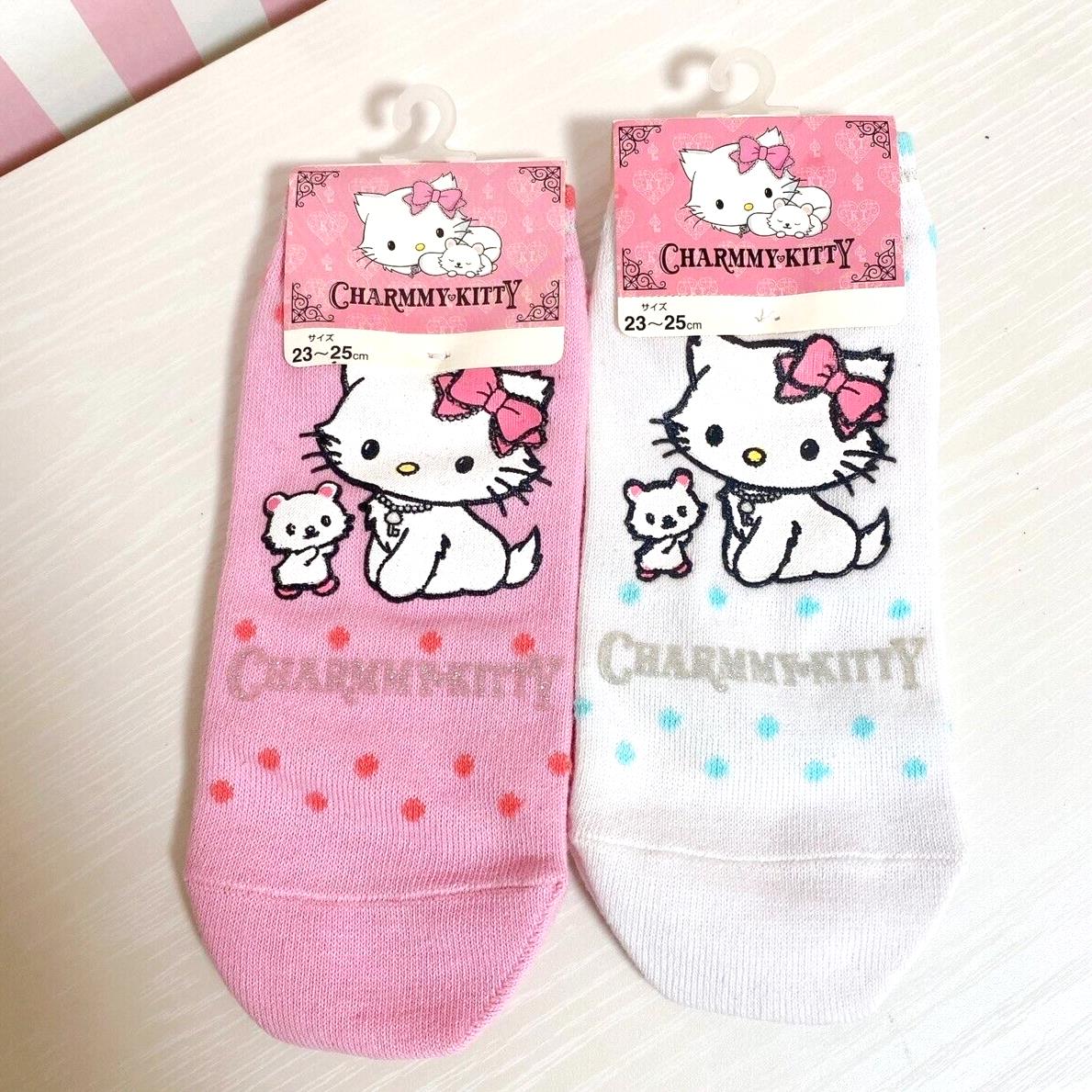 Sanrio Charmmy Charmy Kitty Socks Two-Pair Set Pink White Adults Cute Character