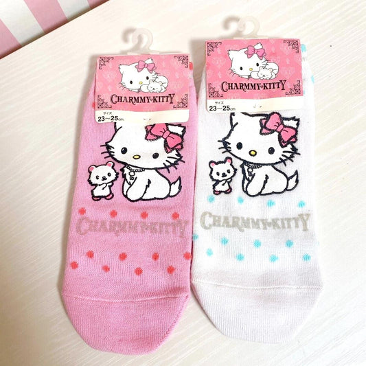 Sanrio Charmmy Charmy Kitty Socks Two-Pair Set Pink White Adults Cute Character