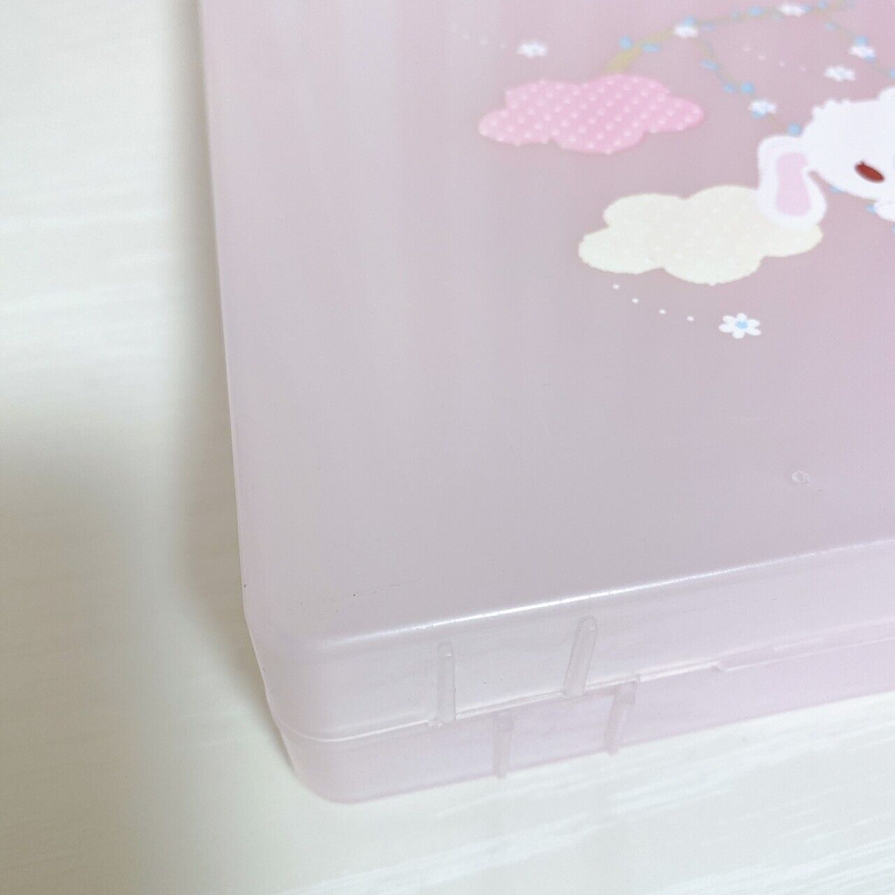 Sanrio Sugar Bunnies Shirousa Kurousa Attache Case Pink Plastic Swing Cloud Rare