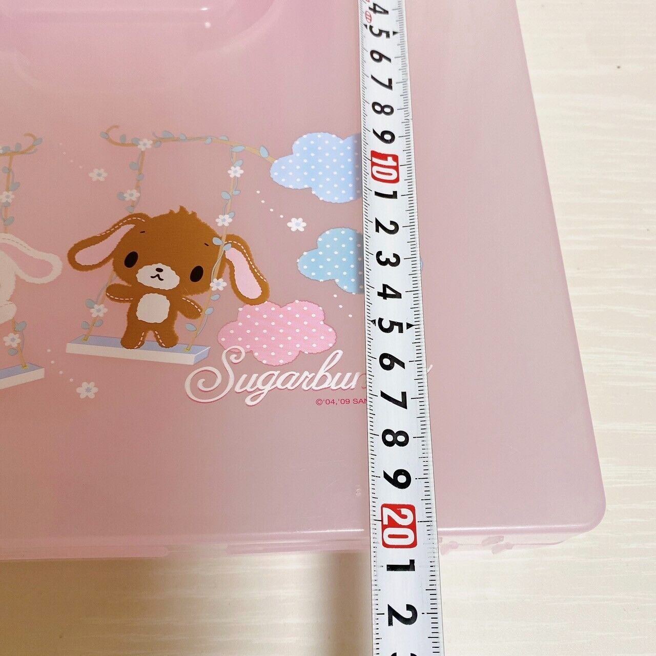 Sanrio Sugar Bunnies Shirousa Kurousa Attache Case Pink Plastic Swing Cloud Rare