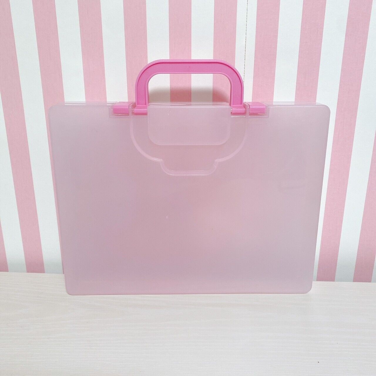 Sanrio Sugar Bunnies Shirousa Kurousa Attache Case Pink Plastic Swing Cloud Rare