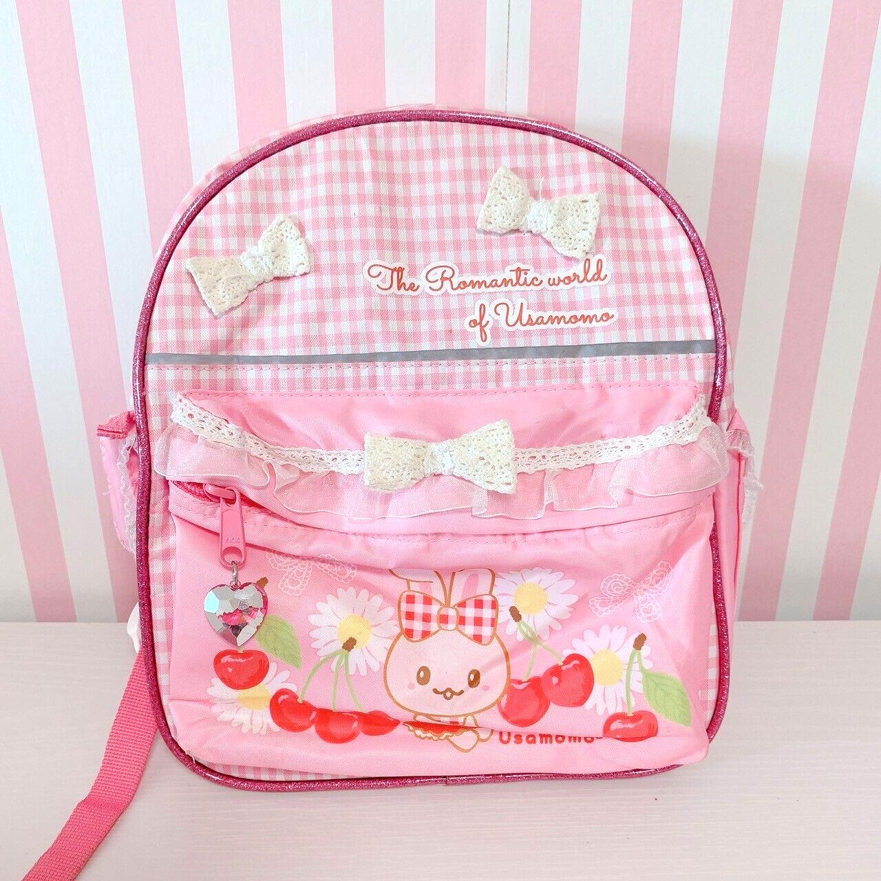 Mother Garden Usamomo Backpack Rucksack Pink Rabbit Cherry Gingham Check Cherry