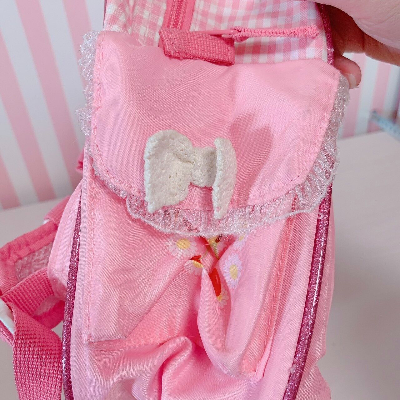 Mother Garden Usamomo Backpack Rucksack Pink Rabbit Cherry Gingham Check Cherry