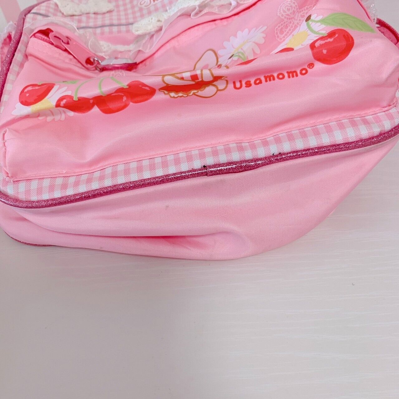 Mother Garden Usamomo Backpack Rucksack Pink Rabbit Cherry Gingham Check Cherry