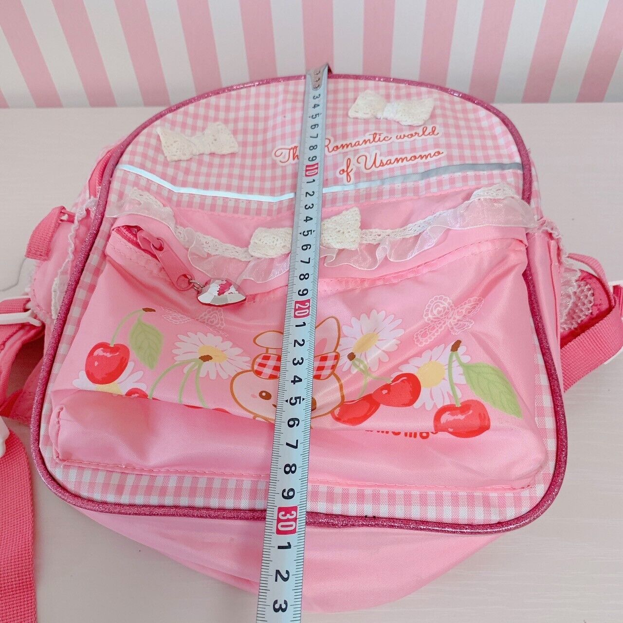 Mother Garden Usamomo Backpack Rucksack Pink Rabbit Cherry Gingham Check Cherry