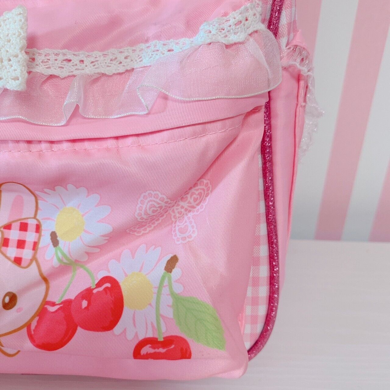 Mother Garden Usamomo Backpack Rucksack Pink Rabbit Cherry Gingham Check Cherry