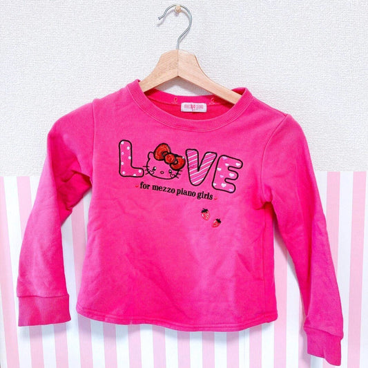 Mezzo Piano Long Sleeve T-shirt 130 Size Hello Kitty Pink Love Character Kawaii