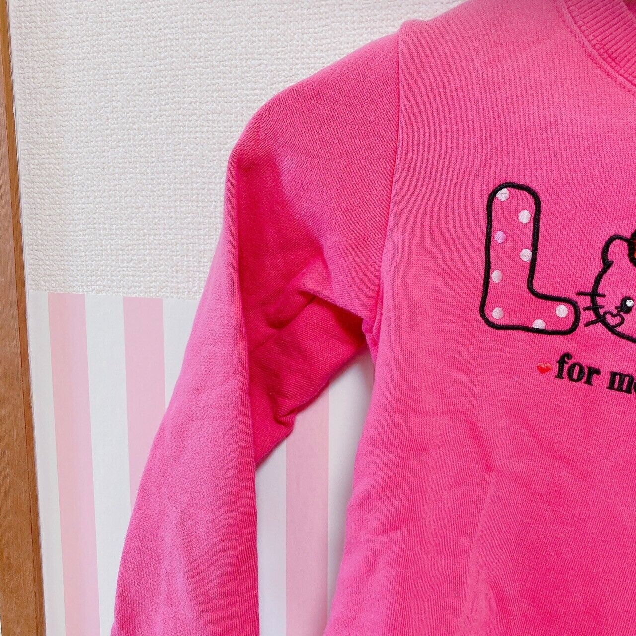 Mezzo Piano Long Sleeve T-shirt 130 Size Hello Kitty Pink Love Character Kawaii