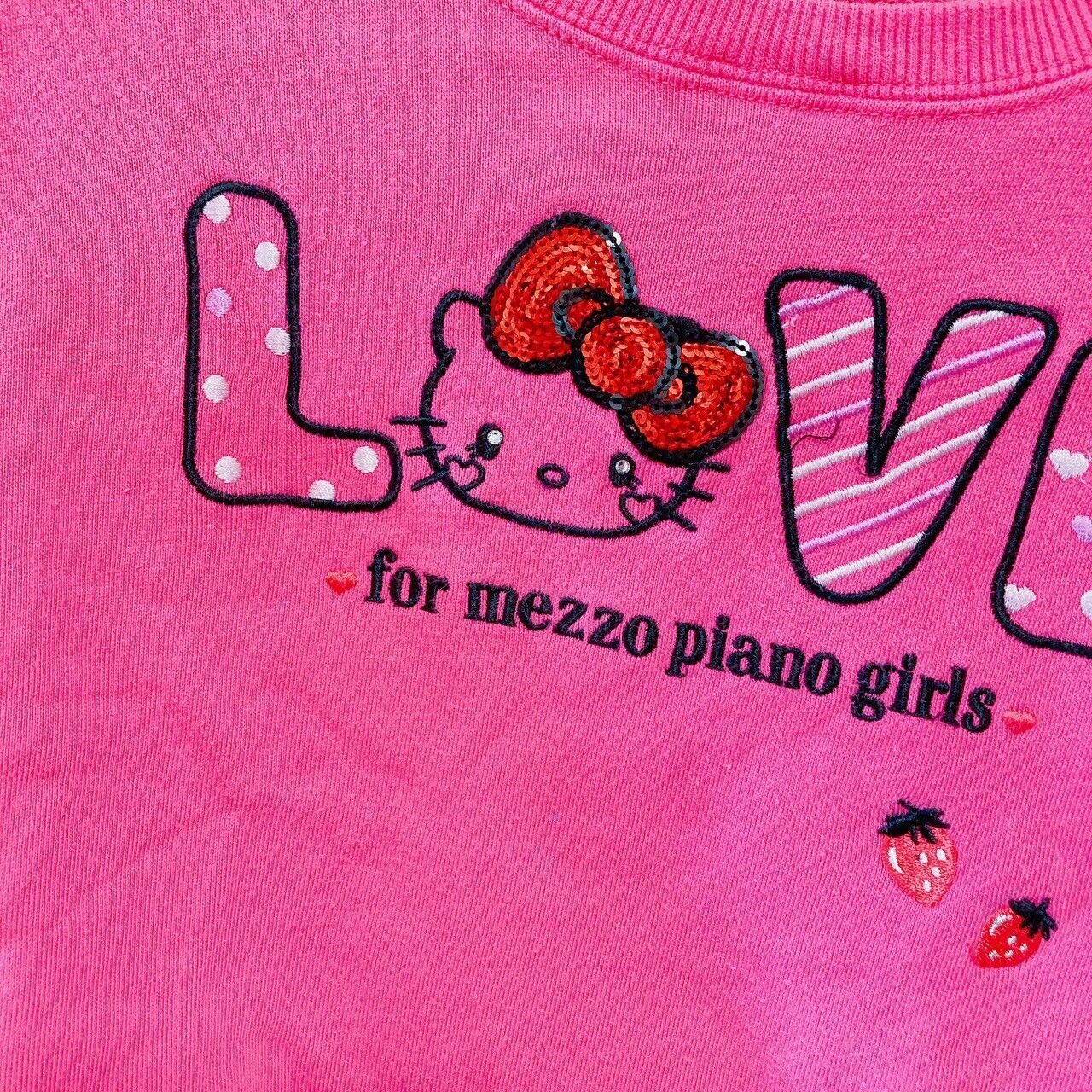 Mezzo Piano Long Sleeve T-shirt 130 Size Hello Kitty Pink Love Character Kawaii